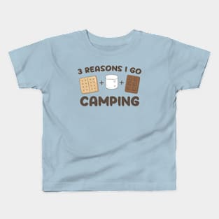 3 Reasons I Go Camping Kids T-Shirt